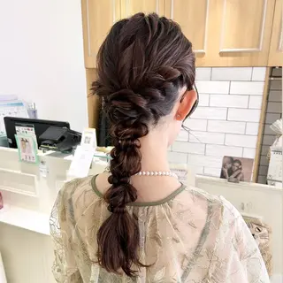 ロング カラー ヘアアレンジ 吉水 彩乃 /ボブ/艶感カラーのヘアスタイル