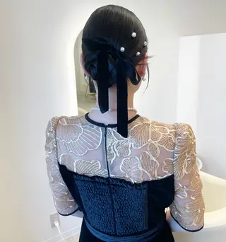 セミロング ヘアアレンジ ヘアメイク new meのヘアスタイル