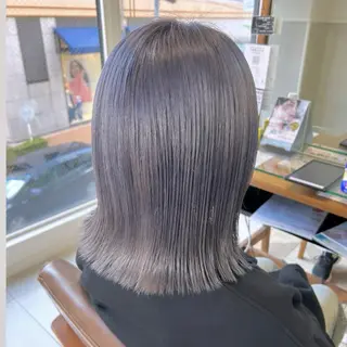 ミディアム カラー ヘアアレンジ 吉水 彩乃 /ボブ/艶感カラーのヘアスタイル