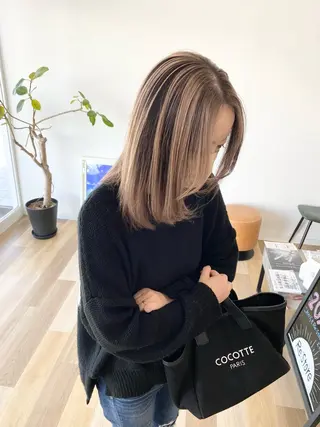ミディアム ケアブリーチ 黒瀬有汰のヘアスタイル