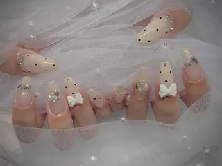 ネイル I-nailロング /ワンホン/キラキラのネイルデザイン