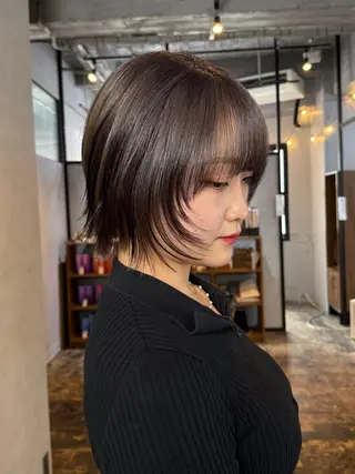 ショート カラー 透明感カラー/パーマ 🌀アオノのヘアスタイル