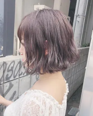 ミディアム カラー ヘアアレンジ 透明感カラー× レイヤーカット✨高梨のヘアスタイル