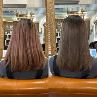 ミディアム カラー ブリーチ毛対応酸性 ストレート🌈サキのヘアスタイル