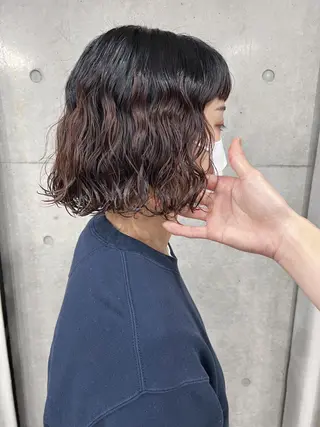 ショート パーマ ボブパーマコテ巻き風 パーマNo1深江秀平のヘアスタイル