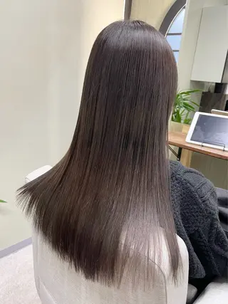 ロング カラー 髪質改善カラー&TR 縮毛矯正/弱酸性矯正のヘアスタイル