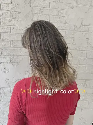 ミディアム カラー ハイライトカラー＆ ダブルカラー　田口のヘアスタイル