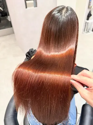 ロング カラー パーマ ヘアアレンジ 縮毛矯正/髪質改善/ ブリーチ毛/木元渓太のヘアスタイル