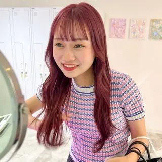 ロング カラー 🎀ダブルカラー/ ピンク×ガーリー🎀のヘアスタイル