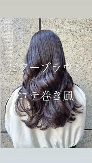 セミロング カラー パーマ 韓国っぽ透け感カラー マンツーマン🫧なおのヘアスタイル