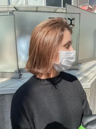 セミロング カラー 海外デザイン🇺🇸 石渡諒太のヘアスタイル
