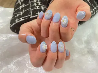 ネイル はばすみれ🎀ﾈｲﾙ 光ﾌｪｲｼｬﾙ ﾍｱのネイルデザイン