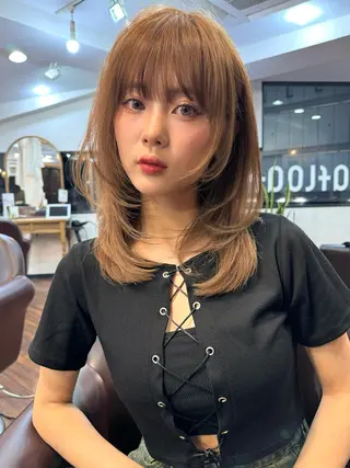 セミロング カラー 似合わせレイヤー 🇰🇷荒木洋文のヘアスタイル
