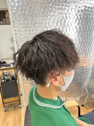 ミディアム パーマ メンズ メンズカット/パーマ 久田良和のヘアスタイル