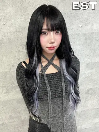 ロング メンズ ヘアアレンジ カラー M. KANAのヘアスタイル