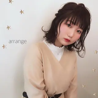 ミディアム ヘアアレンジ 市川 千夏のヘアスタイル