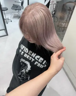 ロング ハイトーン/髪質改善 /ブリーチ縮毛のヘアスタイル