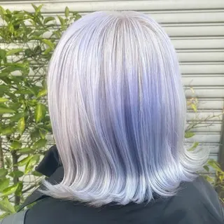 カラー ミディアム ブリーチカラー🌈 嘉名 真樹のヘアスタイル