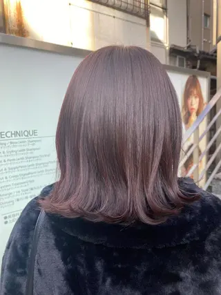 ミディアム カラー 透明感カラー💜艶髪 sayakaのヘアスタイル