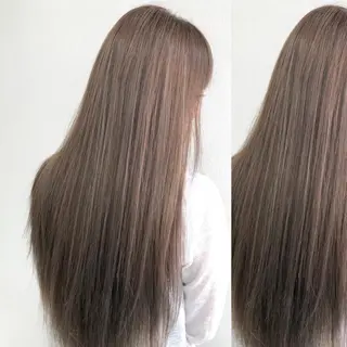 ロング カラー JuNブリーチに 縮毛矯正するプロのヘアスタイル