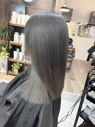 セミロング カラー 髪質改善で 憧れの潤艶美髪にのヘアスタイル
