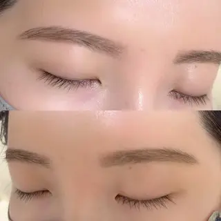 アイブロウ 束感まつ毛／艶カラー おがたゆうか🎀‎のマツエク・マツパデザイン