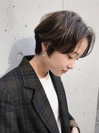 ショート カラー パーマ ヘアアレンジ 松田 亮葉のヘアスタイル