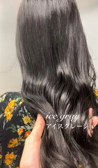 セミロング カラー 縮毛矯正　野口 恵のヘアスタイル