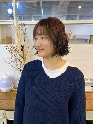 ショート パーマ KOKI/ ボブ/ パーマ/透明感カラーのヘアスタイル