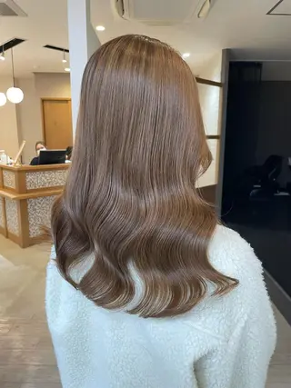 ロング カラー レイヤー/くびれ/ 縮毛/チェレ金剛のヘアスタイル