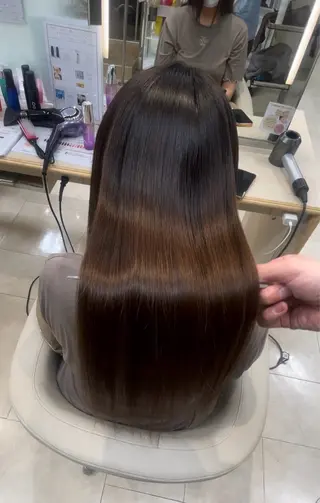 ロング シャドウパーマ／骨格 矯正カット　トモキのヘアスタイル