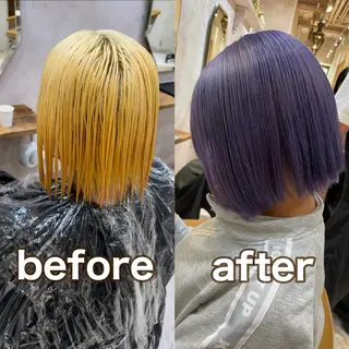 ミディアム カラー ブリーチなし 透明感カラー/艶髪のヘアスタイル