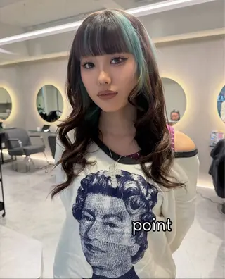 カラー 🎵AIRI/ヘアー ⭐︎アートネイル🪽のネイルデザイン