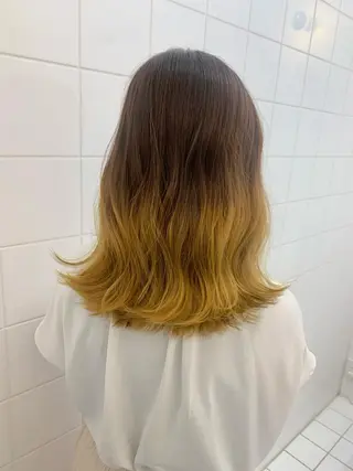 セミロング カラー ヘアアレンジ 🧨ブリーチー×ボブ レイヤー💎じゅえるのヘアスタイル