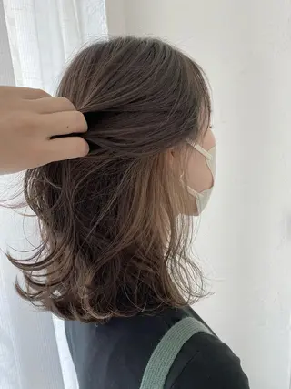ミディアム カラー 🍑もも 🍑のヘアスタイル