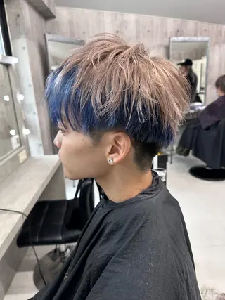 メンズ ☁️かずき☁️青.紫 推し活カラー💫のヘアスタイル