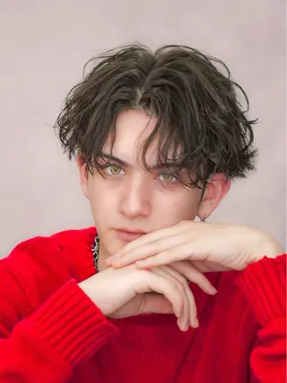 ショート カラー パーマ ✨️メンズ特化波巻き ツイスパ✨️松本真生のヘアスタイル