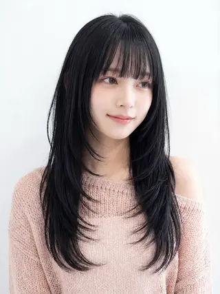 セミロング カラー ヘアアレンジ Over hair_ misakiのヘアスタイル