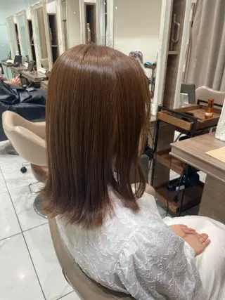 セミロング カラー 韓国透明感カラー🌀 yuukiのヘアスタイル