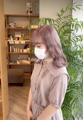 ミディアム カラー ヘアアレンジ パーマ キッズ ネイル アイブロウ マツエク・マツパ 女性専用サロン梅田 髪質改善カラーakiのヘアスタイル