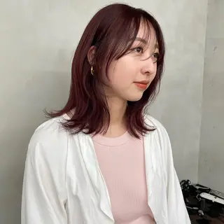 ミディアム カラー 🍒暖色カラー🍒 渋谷/YUUのヘアスタイル