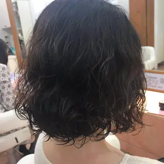 ミディアム レイヤーカット・ 縮毛矯正 星野のヘアスタイル