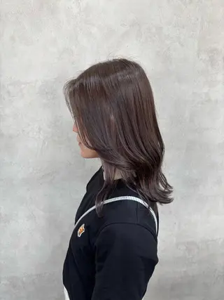 ミディアム カラー Rin♡透明感ピンク 🎀白肌ラベンダーのヘアスタイル