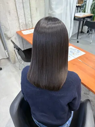 ミディアム 髪質改善／縮毛矯正 関根青葉のヘアスタイル