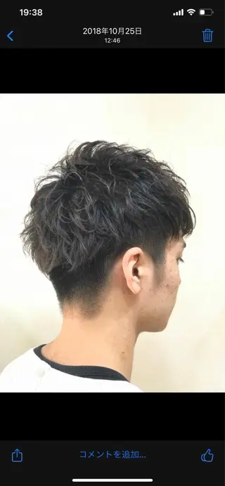 ショート パーマ メンズ ささき まさとのヘアスタイル