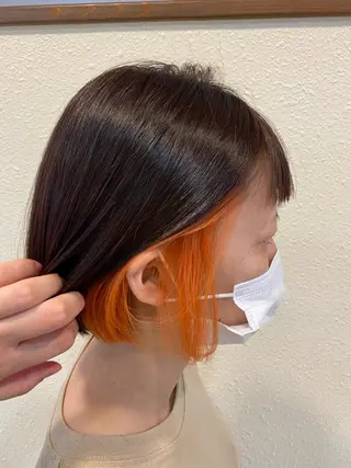 ミディアム カラー 中川 茜里のヘアスタイル