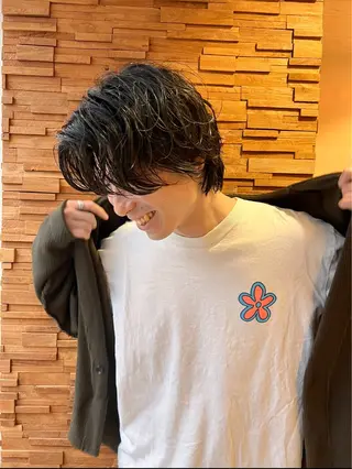 パーマ メンズ 透明感・艶感 小坂隼斗のヘアスタイル