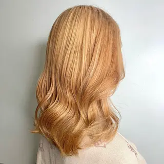 セミロング カラー ヘアアレンジ 🎀暖色カラー🎀 ♡yurika♡のヘアスタイル