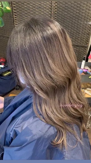 セミロング カラー 透明感カラー/ブリー チ無し/瀧田恭平のヘアスタイル