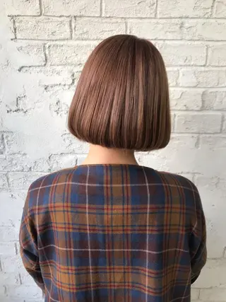 ミディアム カラー オリーブ/アッシュ やわらか透明感カラーのヘアスタイル